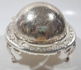 Vintage Silver Plated Dome Roll Top 5 1/4" Diameter Caviar Butter Serving Dish Made in England