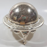 Vintage Silver Plated Dome Roll Top 5 1/4" Diameter Caviar Butter Serving Dish Made in England