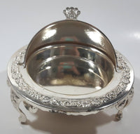 Vintage Silver Plated Dome Roll Top 5 1/4" Diameter Caviar Butter Serving Dish Made in England