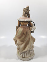 Vintage Lefton Giftcraft Woman Lady In Dress Holding a Basket of Flowers 7 1/2" Tall Ceramic Figure KW344B Has Chips