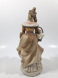 Vintage Lefton Giftcraft Woman Lady In Dress Holding a Basket of Flowers 7 1/2" Tall Ceramic Figure KW344B Has Chips