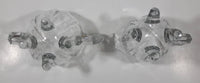 Vintage Heavy Glass Creamer and Sugar Bowl 4" Tall