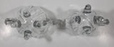 Vintage Heavy Glass Creamer and Sugar Bowl 4" Tall