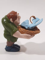 Disney Hunchback of Notre Dame Quasimodo Holding Nest with Blue Bird PVC Toy Figure 3 1/8" Tall