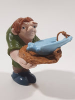 Disney Hunchback of Notre Dame Quasimodo Holding Nest with Blue Bird PVC Toy Figure 3 1/8" Tall