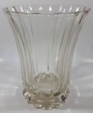 Vintage Bubble Bottom 7 1/2" Tall Heavy Glass Flower Vase