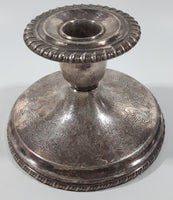 Antique 19th Century Sheffield Reproduction 3 1/4" Tall Engraved Silver Plated Candle Stick Holder #1643