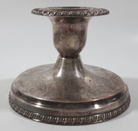 Antique 19th Century Sheffield Reproduction 3 1/4" Tall Engraved Silver Plated Candle Stick Holder #1643