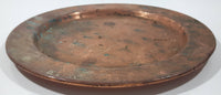 Vintage Heavy Hammered Copper Metal Charger Plate 8 1/2" Diameter