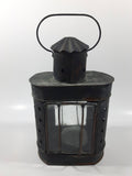 Vintage Metal and Glass 8" Tall Wax Candle Lantern