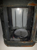 Vintage Metal and Glass 8" Tall Wax Candle Lantern