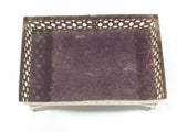 Vintage Green Polished Gemstone and Clear Rhinestone Golden Tone Metal Ornate Travel Bedroom Small Tissue Holder 3" 1/4" x 5"