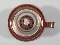 Vintage Small Copper Oil Lamp with Glass Flume 8" Tall