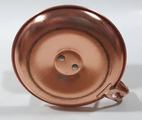 Vintage Small Copper Oil Lamp with Glass Flume 8" Tall