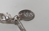 Claire's Blue and White Bead 8" Metal Bracelet