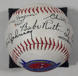 1996 American Legends 1936 First Hall of Fame Election 60th Anniversary Inaugural Election Baseball Ball on Stand Ruth, Wagner, Cobb, Mathewson, Johnson