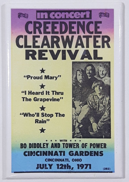 CCR Creedence Clearwater Revival in Concert July 12th, 1971 Cincinnati Gardens Poster 2 1/8" x 3 1/8" Fridge Magnet