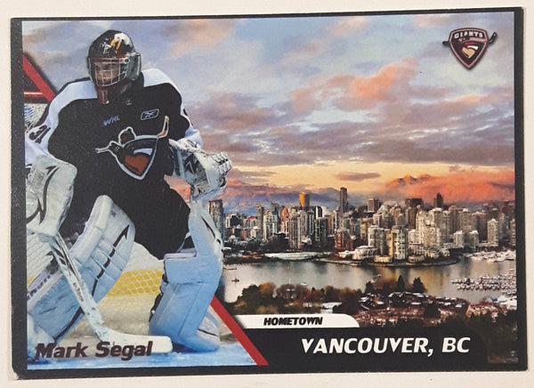 WHL Vancouver Giants Mark Segal Goalie Home Town Vancouver, B.C. 2 1/2" x 3 1/2" Paper Card Black Border Version