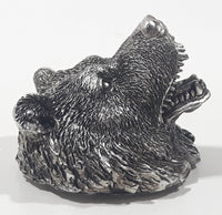 Pewter Metal 3D Bear Head Bust 2" x 2" Fridge Magnet