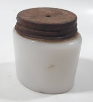 Antique Pond's Cold Cream Milk Glass Bottle 1 1/8" Tall