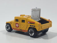 2003 Matchbox Special Edition Hummer Rescue Humvee Yellow 1:70 Scale Die Cast Toy Car Vehicle with Opening Rear Hatch