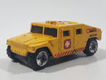 2003 Matchbox Special Edition Hummer Rescue Humvee Yellow 1:70 Scale Die Cast Toy Car Vehicle with Opening Rear Hatch