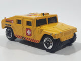 2003 Matchbox Special Edition Hummer Rescue Humvee Yellow 1:70 Scale Die Cast Toy Car Vehicle with Opening Rear Hatch