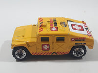 2003 Matchbox Special Edition Hummer Rescue Humvee Yellow 1:70 Scale Die Cast Toy Car Vehicle with Opening Rear Hatch