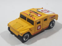 2003 Matchbox Special Edition Hummer Rescue Humvee Yellow 1:70 Scale Die Cast Toy Car Vehicle with Opening Rear Hatch