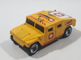 2003 Matchbox Special Edition Hummer Rescue Humvee Yellow 1:70 Scale Die Cast Toy Car Vehicle with Opening Rear Hatch