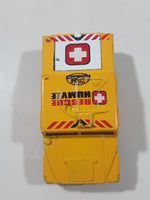 2003 Matchbox Special Edition Hummer Rescue Humvee Yellow 1:70 Scale Die Cast Toy Car Vehicle with Opening Rear Hatch