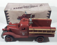 12" Wood Fire Truck Engine Co No. 9 Wooden Model in Box