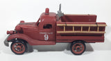 12" Wood Fire Truck Engine Co No. 9 Wooden Model in Box