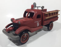 12" Wood Fire Truck Engine Co No. 9 Wooden Model in Box