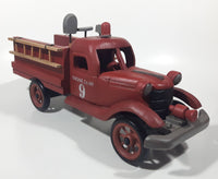 12" Wood Fire Truck Engine Co No. 9 Wooden Model in Box