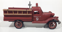 12" Wood Fire Truck Engine Co No. 9 Wooden Model in Box