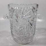 Vintage German Pinwheel and Star Cut Leaded Crystal Glass 5 1/4" Tall Ice Bucket Pail