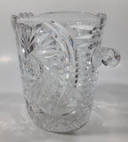 Vintage German Pinwheel and Star Cut Leaded Crystal Glass 5 1/4" Tall Ice Bucket Pail