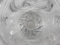 Vintage German Pinwheel and Star Cut Leaded Crystal Glass 5 1/4" Tall Ice Bucket Pail