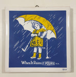 Vintage Morton Salt 1914 Advertising When It Rains It Pours 4 1/4" x 4 1/4" Ceramic Tile Trivet