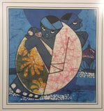 Black Figures Abstract African Art Style Print 10 1/2" x 11 1/4"