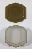 Vintage Art Deco Bakelite Lid Green and Frosted Glass Base Trinket Box