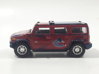 2004 2005 Season Fleer NHL Ice Hockey Vancouver Canucks Hummer H2 Dark Red Maroon Die Cast Toy Car Vehicle