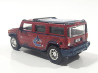 2004 2005 Season Fleer NHL Ice Hockey Vancouver Canucks Hummer H2 Dark Red Maroon Die Cast Toy Car Vehicle