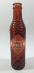 Antique 1940s Orange Crush 7 Fl oz 8 1/4" Tall Brown Amber Glass Beehive Style Bottle