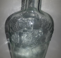 Antique C. 1910 Mitchell & Co of Belfast Ltd Irish Whisky One Pint 9 1/2" Tall Embossed Clear Glass Liquor Bottle
