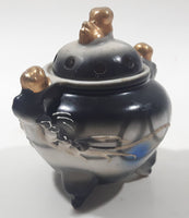 Antique 1940s Japanese Moriage Dragon Ware Porcelain Incense Burner 3" Tall