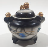 Antique 1940s Japanese Moriage Dragon Ware Porcelain Incense Burner 3" Tall