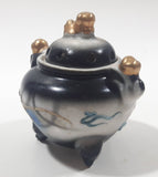 Antique 1940s Japanese Moriage Dragon Ware Porcelain Incense Burner 3" Tall