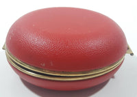 Vintage Westclox Red Cased Round Calendar Date and Time Windup Travel Alarm Clock